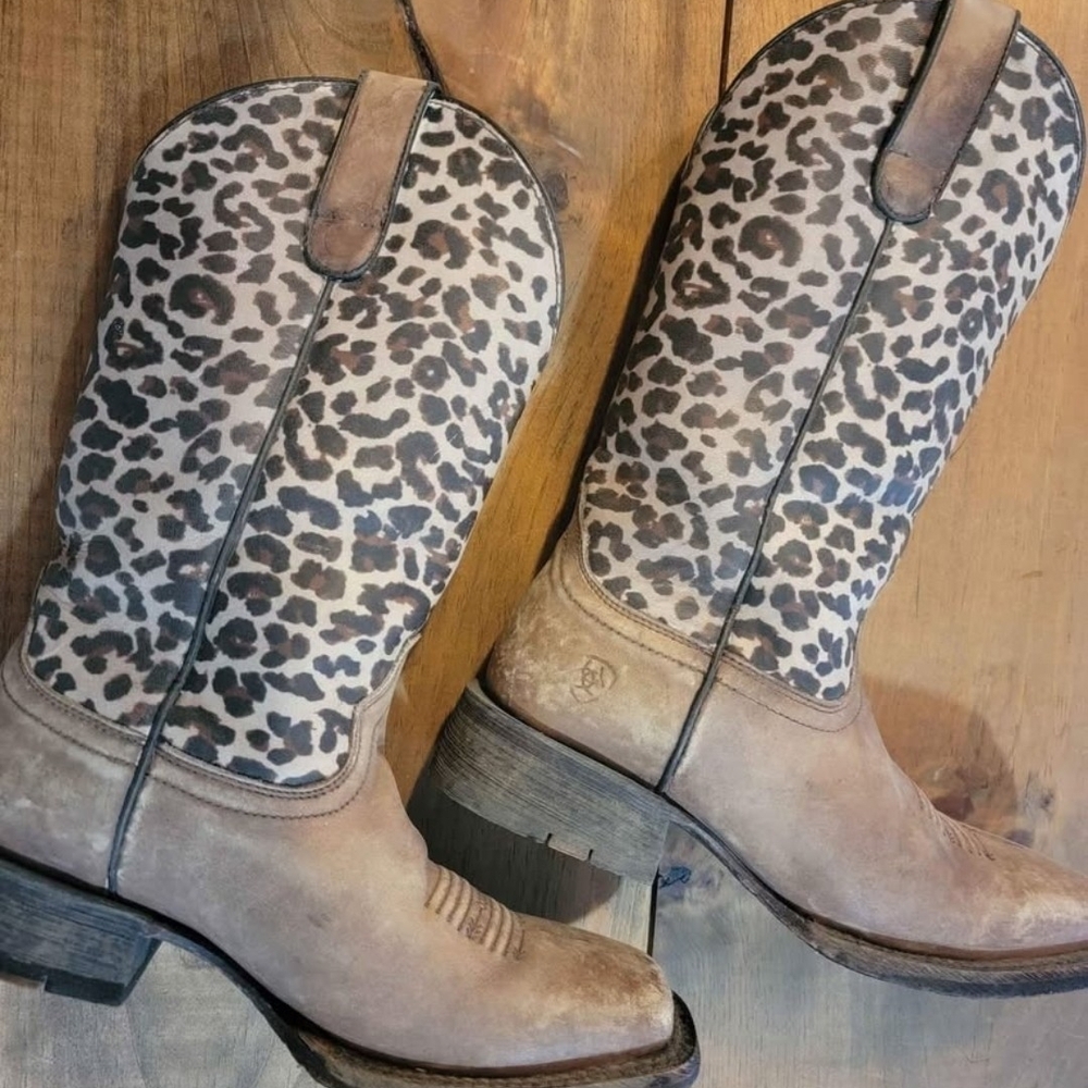 Ariat Savannah Western Boots, Leopard, Womens Sz 8.5
